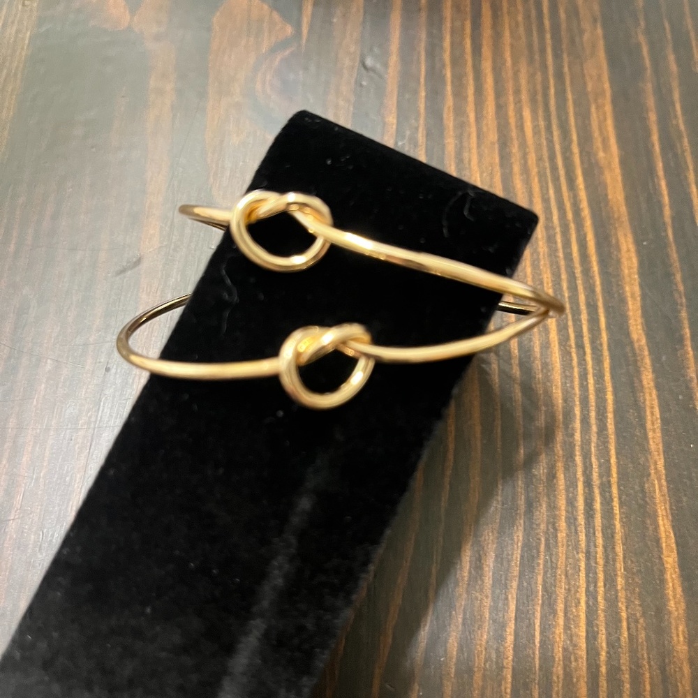 2 Gold Tone Knot Bracelets